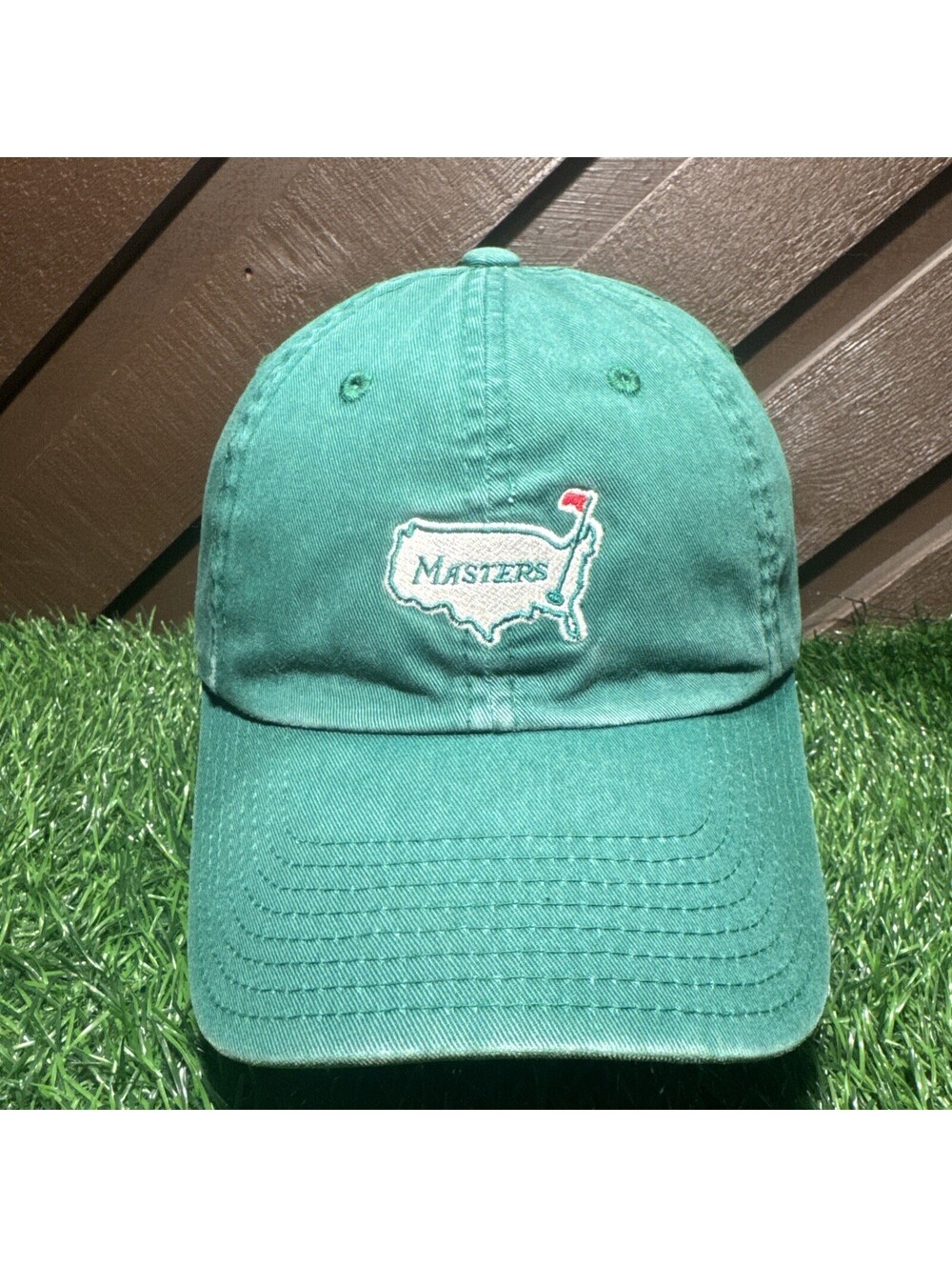 American Needle Masters 1934 Collection Green Hat White USA Map Slouch Cap